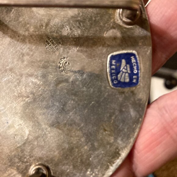 Vintage Sterling Silver Mexico Artist Hand Made Belt Buckle unisex - Picture 6 of 7